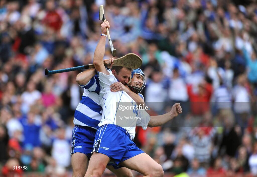 17 August 2008; Waterford's Declan Prendergast celebrates with team-mate Clinton Hennessy, left. GAA Hurling All-Ireland Senior Championship Semi-Final, Tipperary v Waterford, Croke Park, Dublin. Picture credit: Pat Murphy / SPORTSFILE