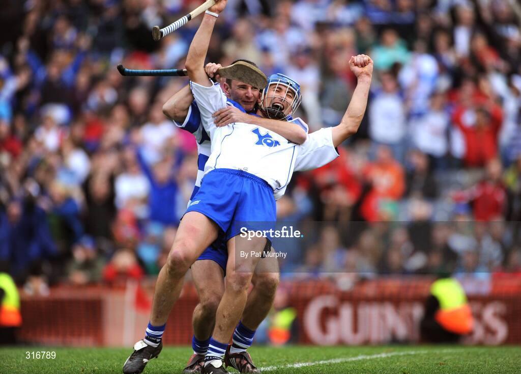 17 August 2008; Waterford's Declan Prendergast celebrates with team-mate Clinton Hennessy, back. GAA Hurling All-Ireland Senior Championship Semi-Final, Tipperary v Waterford, Croke Park, Dublin. Picture credit: Pat Murphy / SPORTSFILE