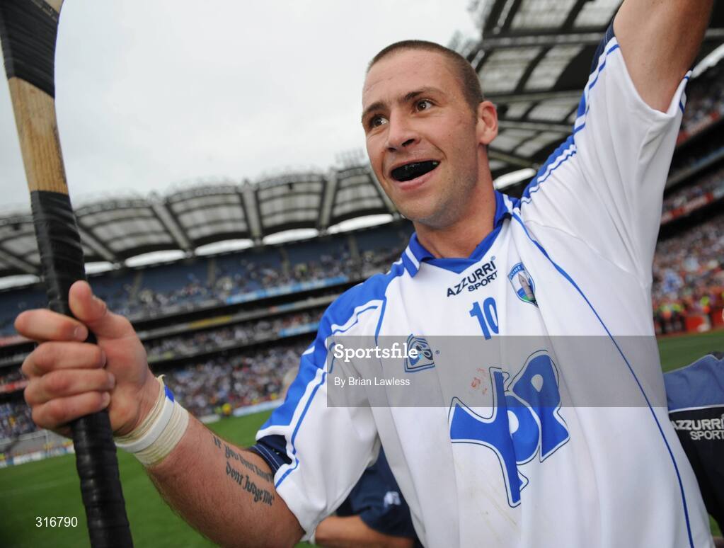 17 August 2008; Waterford's Dan Shanahan celebrates after the match. GAA Hurling All-Ireland Senior Championship Semi-Final, Tipperary v Waterford, Croke Park, Dublin. Picture credit: Brian Lawless / SPORTSFILE