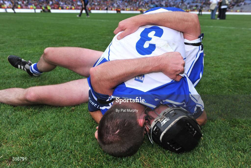 17 August 2008; Waterford's Ken McGrath, 3, and Tony Browne celebrate victory. GAA Hurling All-Ireland Senior Championship Semi-Final, Tipperary v Waterford, Croke Park, Dublin. Picture credit: Pat Murphy / SPORTSFILE