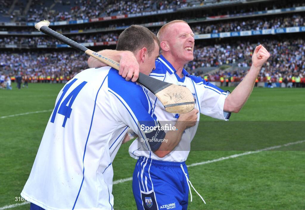 17 August 2008; Waterford's Eoin Kelly, 14 and John Mullane celebrate victory. GAA Hurling All-Ireland Senior Championship Semi-Final, Tipperary v Waterford, Croke Park, Dublin. Picture credit: Pat Murphy / SPORTSFILE