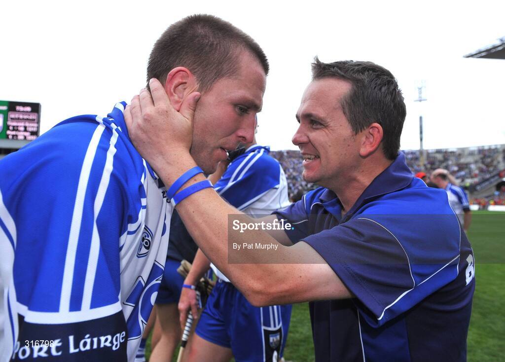 17 August 2008; Waterford's Ken McGrath celebrates with team manager Davy Fitzgerald, right, after the game. GAA Hurling All-Ireland Senior Championship Semi-Final, Tipperary v Waterford, Croke Park, Dublin. Picture credit: Pat Murphy / SPORTSFILE