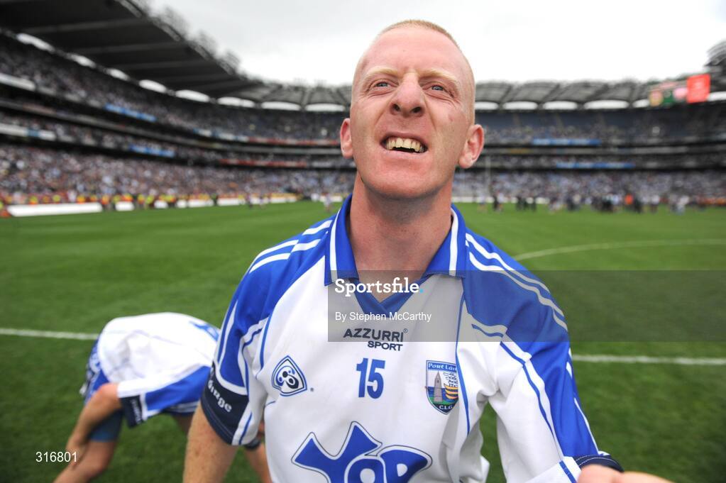 17 August 2008; Waterford's John Mullane celebrates after the match. GAA Hurling All-Ireland Senior Championship Semi-Final, Tipperary v Waterford, Croke Park, Dublin. Picture credit: Stephen McCarthy / SPORTSFILE