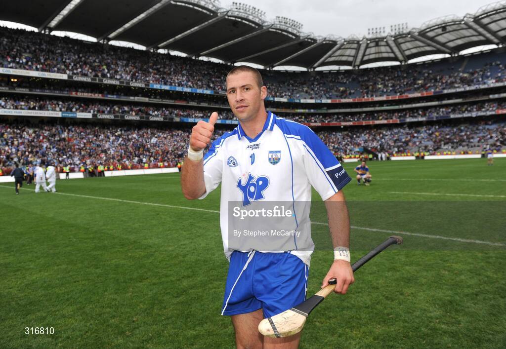 17 August 2008; Waterford's Dan Shanahan celebrates after the match. GAA Hurling All-Ireland Senior Championship Semi-Final, Tipperary v Waterford, Croke Park, Dublin. Picture credit: Stephen McCarthy / SPORTSFILE