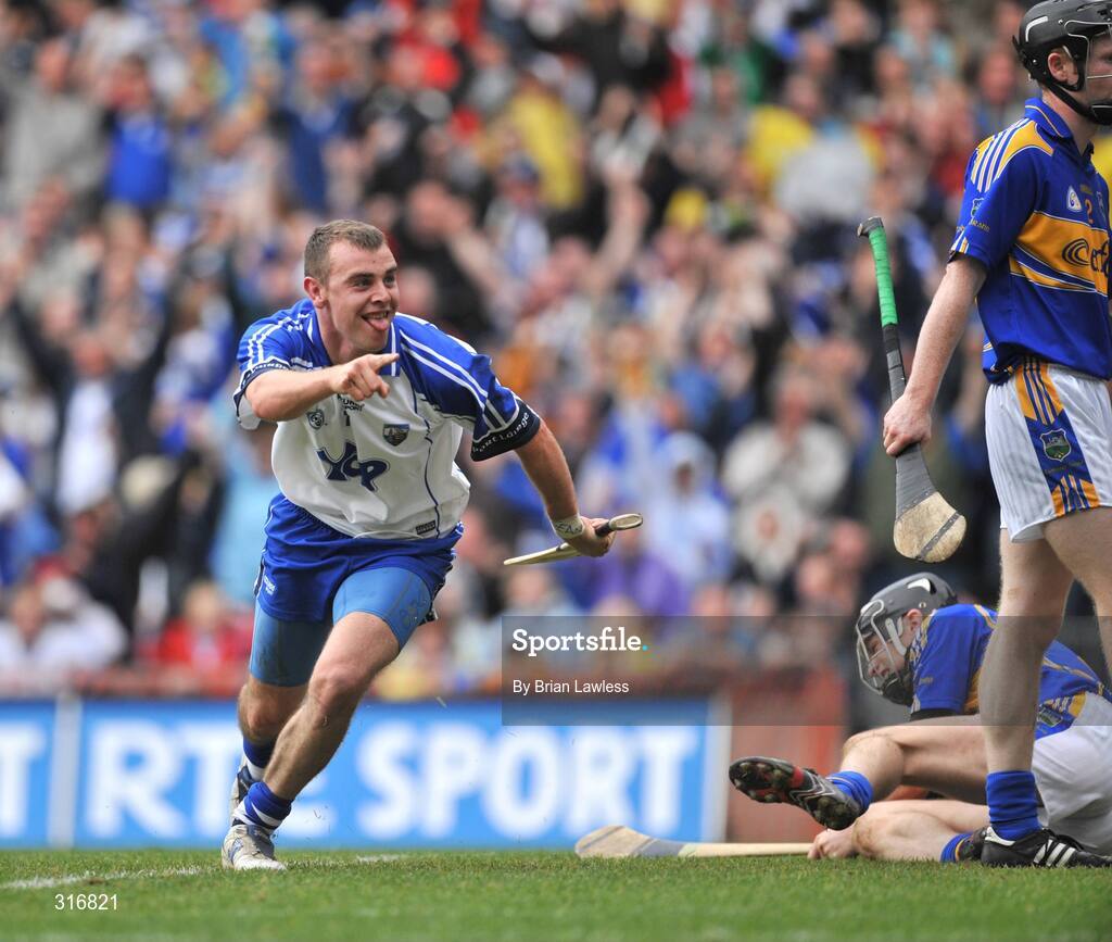 17 August 2008; Waterford's Eoin Kelly celebrates after scoring his side's first goal. GAA Hurling All-Ireland Senior Championship Semi-Final, Tipperary v Waterford, Croke Park, Dublin. Picture credit: Brian Lawless / SPORTSFILE