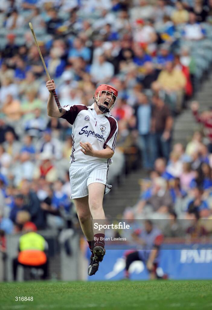17 August 2008; Galway's Fergal Flannery celebrates a goal during the match. ESB GAA Hurling All-Ireland Minor Championship Semi-Final, Cork v Galway, Croke Park, Dublin. Picture credit: Brian Lawless / SPORTSFILE