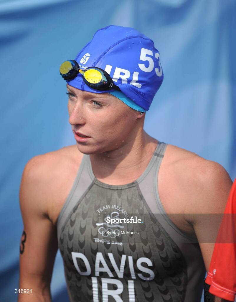18 August 2008; Emma Davis, Ireland, who finished the Women's Triathlon in a time of 2:06:29.36. Beijing 2008 - Games of the XXIX Olympiad, Triathlon Venue, Ming Tomb Reservoir, Beijing, China. Picture credit: Ray McManus / SPORTSFILE