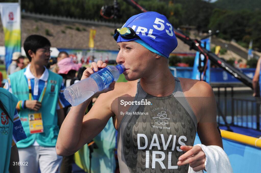 18 August 2008; Emma Davis, Ireland, who finished the Women's Triathlon in a time of 2:06:29.36. Beijing 2008 - Games of the XXIX Olympiad, Triathlon Venue, Ming Tomb Reservoir, Beijing, China. Picture credit: Ray McManus / SPORTSFILE