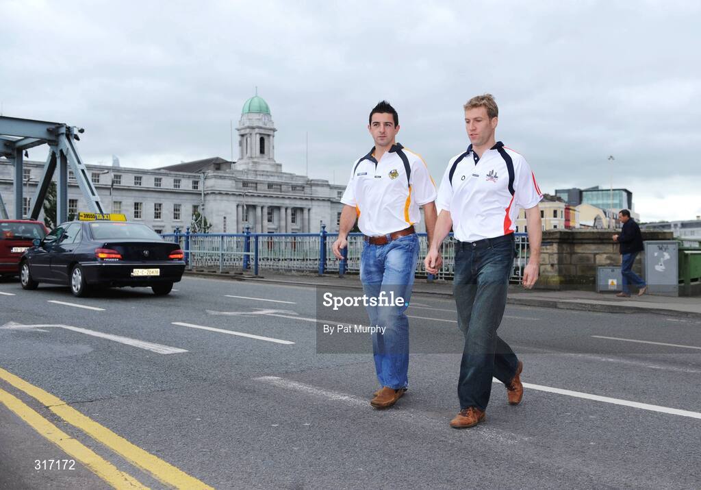 19 August 2008; Kerry's Aidan O'Mahony, left, and Cork's Anthony Lynch at a photocall ahead of the GAA Football All-Ireland Senior Championship Semi-Final press conference. Clarion Hotel, Cork. Picture credit: Pat Murphy / SPORTSFILE