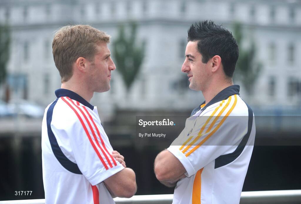 19 August 2008; Kerry's Aidan O'Mahony, right, and Cork's Anthony Lynch at a photocall ahead of the GAA Football All-Ireland Senior Championship Semi-Final press conference. Clarion Hotel, Cork. Picture credit: Pat Murphy / SPORTSFILE