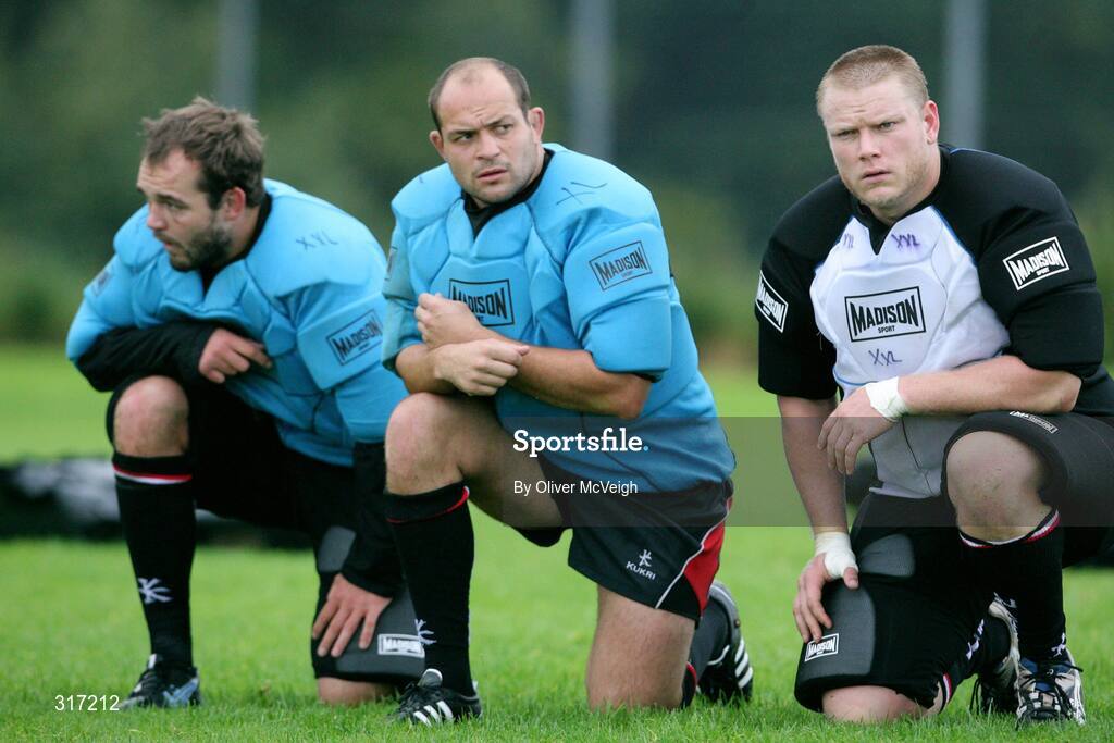 19 August 2008; Ulster's Matt McCullough, Rory Best and Tom Court during a squad training session. Ulster Rugby Squad Training Session, Newforge Country Club, Belfast, Co Antrim. Picture credit; Oliver McVeigh / SPORTSFILE