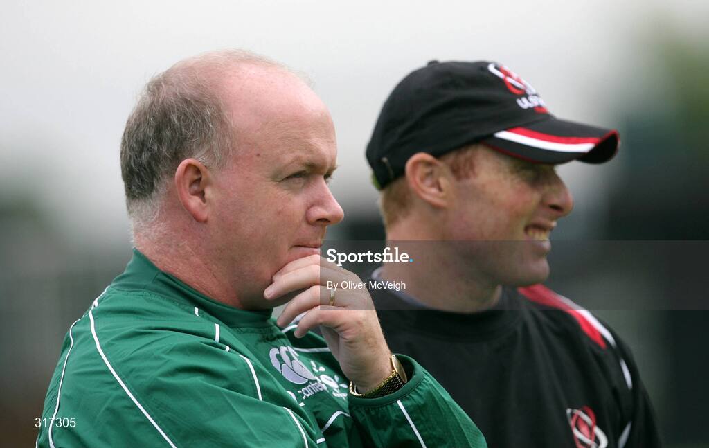 19 August 2008; Ireland head coach Declan Kidney watches on during an Ulster squad training session. Ulster Rugby Squad Training Session, Newforge Country Club, Belfast, Co Antrim. Picture credit; Oliver McVeigh / SPORTSFILE