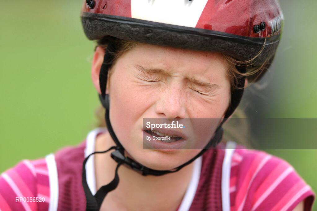 17 August 2008; The HSE Community Games National Finals kicked off in style this weekend as the Games celebrate 40 years of fun and achievement. Pictured at the HSE Community Games National Finals in Mosney is Michelle Mullen from Inis Mor, Co. Galway after winning the Girls Under 14 Cycling on Grass. This years finals, which will take place from 16th - 17th August and 23rd - 24th August, will see an estimated 6,500 young people aged between six and 16 years participate in a diverse range of activities such as athletics, football, basketball, art, model making and dancing. Photo by Sportsfile