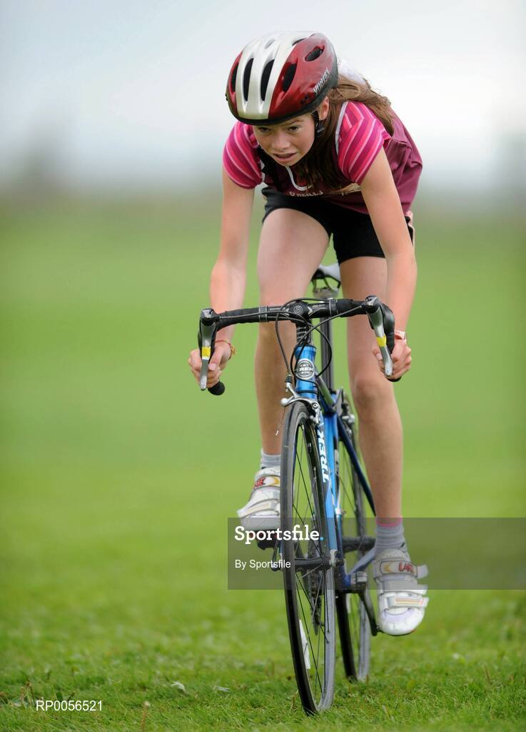 17 August 2008; The HSE Community Games National Finals kicked off in style this weekend as the Games celebrate 40 years of fun and achievement. Pictured at the HSE Community Games National Finals in Mosney is Michelle Mullen from Inis Mor, Co. Galway on her way to winning the Girls Under 14 Cycling on Grass. This years finals, which will take place from 16th - 17th August and 23rd - 24th August, will see an estimated 6,500 young people aged between six and 16 years participate in a diverse range of activities such as athletics, football, basketball, art, model making and dancing. Photo by Sportsfile