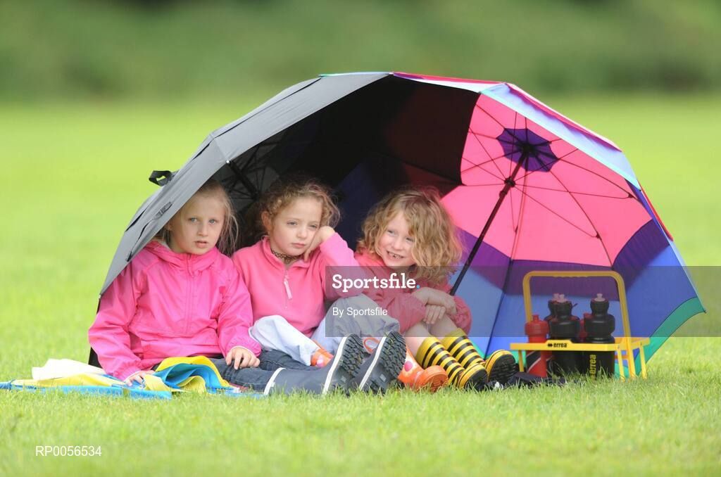 17 August 2008; The HSE Community Games National Finals kicked off in style this weekend as the Games celebrate 40 years of fun and achievement. Pictured at the HSE Community Games National Finals in Mosney were from left Grace Cunningham, aged 7, Lizzie Donovan, aged 7 and Sarah Cleary, aged 5, all from Limerick. This years finals, which will take place from 16th - 17th August and 23rd - 24th August, will see an estimated 6,500 young people aged between six and 16 years participate in a diverse range of activities such as athletics, football, basketball, art, model making and dancing. Photo by Sportsfile