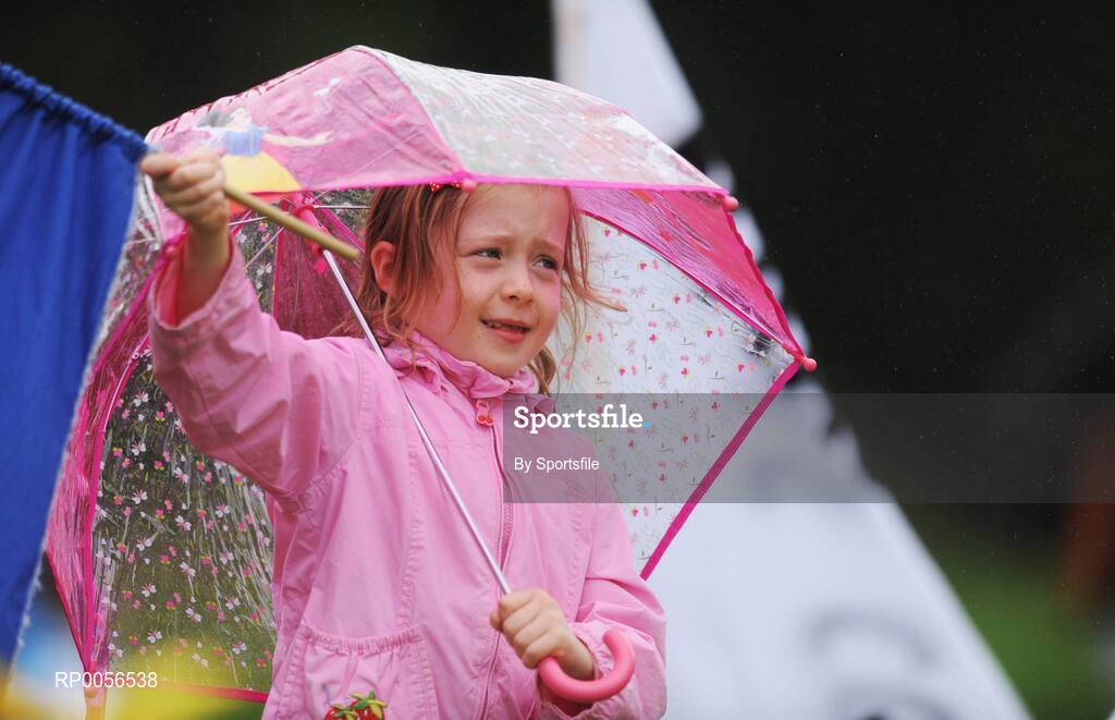 17 August 2008; The HSE Community Games National Finals kicked off in style this weekend as the Games celebrate 40 years of fun and achievement. Pictured at the HSE Community Games National Finals in Mosney is six year old Aoife Stynes, from Naas, Co. Kildare, showing her support for Naas West in the Mixed Under 10 Gaelic Football Final. This years finals, which will take place from 16th - 17th August and 23rd - 24th August, will see an estimated 6,500 young people aged between six and 16 years participate in a diverse range of activities such as athletics, football, basketball, art, model making and dancing. Photo by Sportsfile