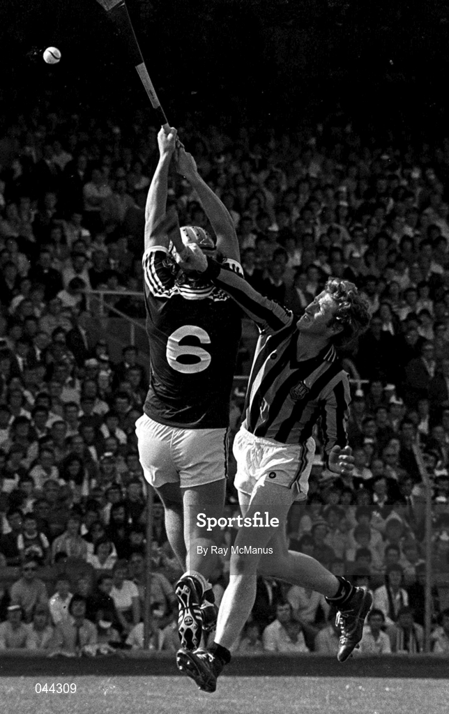 8 August 1982. Christy Heffernan of Kilkenny in action against Conor Hayes of Galway during the All-Ireland Hurling semi-final match between Kilkenny and Galway at Croke Park, Dublin. Photo by Ray McManus/Sportsfile