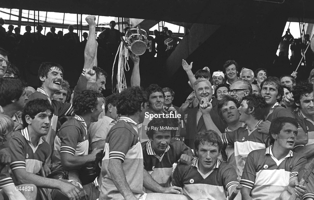 6 September 1981; Offaly captain Padraig Horan lifts the Liam MacCarthy cup after the All-Ireland Senior Hurling Championship Final match between Offaly and Galway at Croke Park in Dublin. Photo by Ray McManus/Sportsfile