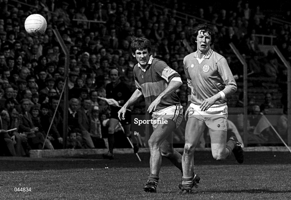 15 August 1982; Kerry's Mick Spillane in action against Armagh's Noel Marley. Kerry v Armagh, All-Ireland Football semi-final, Croke Park, Dublin. Picture credit; Ray McManus/SPORTSFILE
