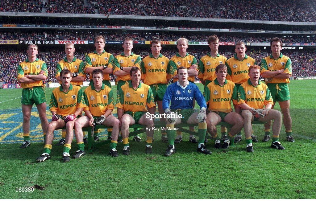 29 September 1996; The Meath team, back row, left to right, Trevor Giles, Graham Geraghty, John McDermott, Jimmy McGuinness, Barry Callaghan, Martin O'Connell, Colm Brady, Tommy Dowd, Brendan Reilly, front row, left to right, Paddy Reynolds, Mark O'Reilly, Colm Coyle, Colm Martin, Darren Fay, and Enda McManus. Meath v Mayo, All Ireland Football Final replay, Croke Park, Dublin. Picture credit; Ray McManus / SPORTSFILE