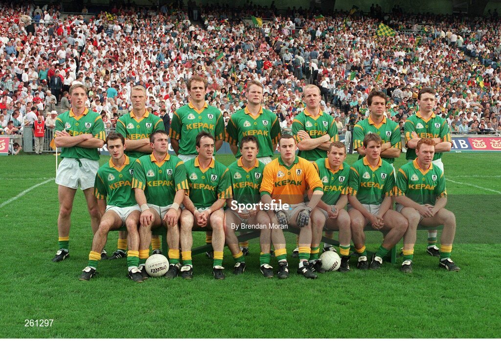 18 August 1996; The Meath team, back row, left to right, Trevor Giles, Graham Geraghty, John McDermott, Jimmy McGuinness, Martin O'Connell, Brendan Reilly, Barry Callaghan, front row, left to right, Paddy Reynolds, Evan Kelly, Colm Coyle, Mark O'Reilly, Conor Martin, Tommy Dowd, Darren Fay, Enda McManus. All-Ireland Football Semi-Final, Meath v Tyrone, Croke Park, Dublin. Picture credit; Brendan Moran / SPORTSFILE