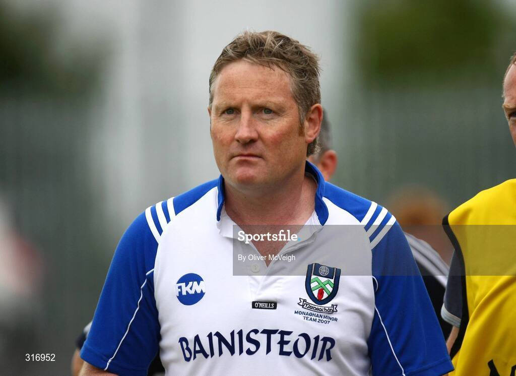 9 August 2008; Monaghan manager, Bernie Murray, watches from the sideline . ESB GAA Football All-Ireland Minor Championship Quarter-Final, Mayo v Monaghan, Pearse Park, Longford. Picture credit: Oliver McVeigh / SPORTSFILE