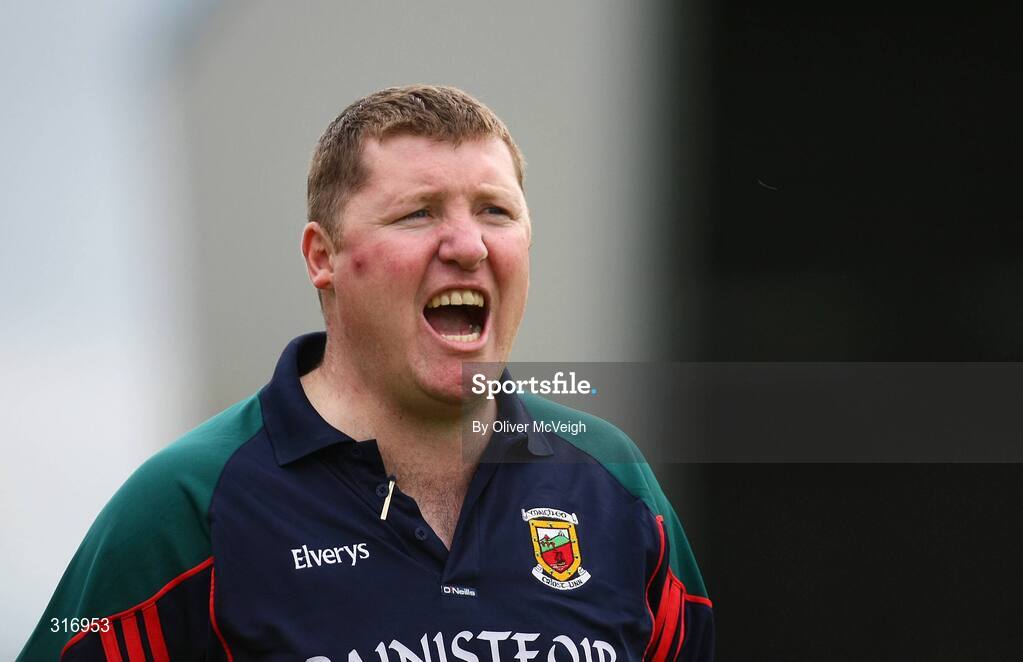 9 August 2008; Mayo manager, Ray Dempsey, reacts on the sideline. ESB GAA Football All-Ireland Minor Championship Quarter-Final, Mayo v Monaghan, Pearse Park, Longford. Picture credit: Oliver McVeigh / SPORTSFILE
