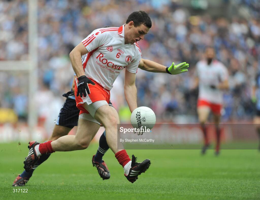 16 August 2008; Conor Gormley, Tyrone. GAA Football All-Ireland Senior C'ship Quarter-Final, Dublin v Tyrone, Croke Park, Dublin. Picture credit: Stephen McCarthy / SPORTSFILE
