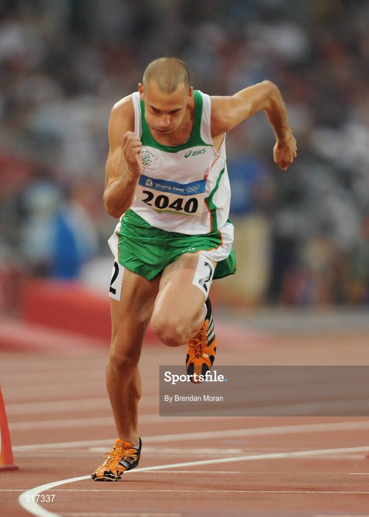 20 August 2008; Thomas Chamney, Ireland, in action during his heat of the men's 1500m, where he finished 5th in a time of 1.47.66. Beijing 2008 - Games of the XXIX Olympiad, National Stadium, Olympic Green, Beijing, China. Picture credit: Brendan Moran / SPORTSFILE