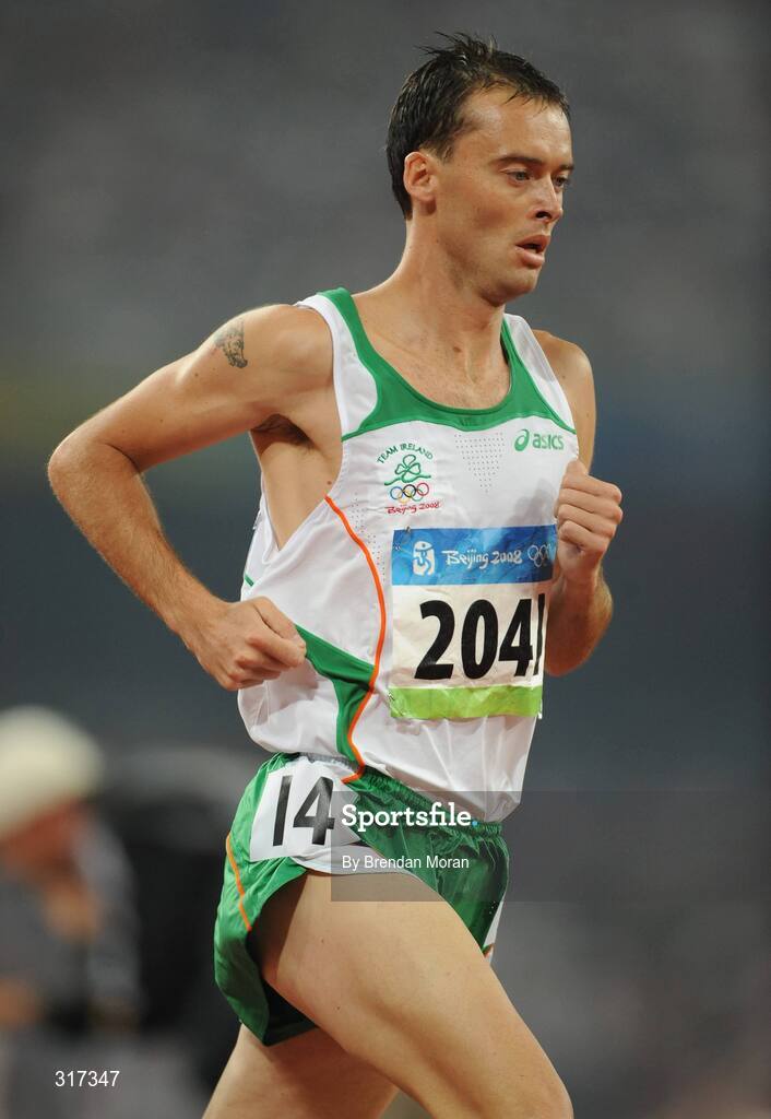 20 August 2008; Alistair Cragg, 2041, Ireland, in action during his heat of the Men's 5000m, where he finished 6th in a time of 13:38.57 and qualified for the final. Beijing 2008 - Games of the XXIX Olympiad, National Stadium, Olympic Green, Beijing, China. Picture credit: Brendan Moran / SPORTSFILE