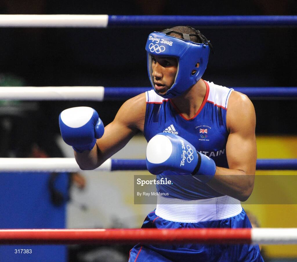 20 August 2008; James Degale, Great Britan, during his quarter-final bout of the Middle weight, 75kg, contest. Beijing 2008 - Games of the XXIX Olympiad, Beijing Workers Gymnasium, Olympic Green, Beijing, China. Picture credit: Ray McManus / SPORTSFILE