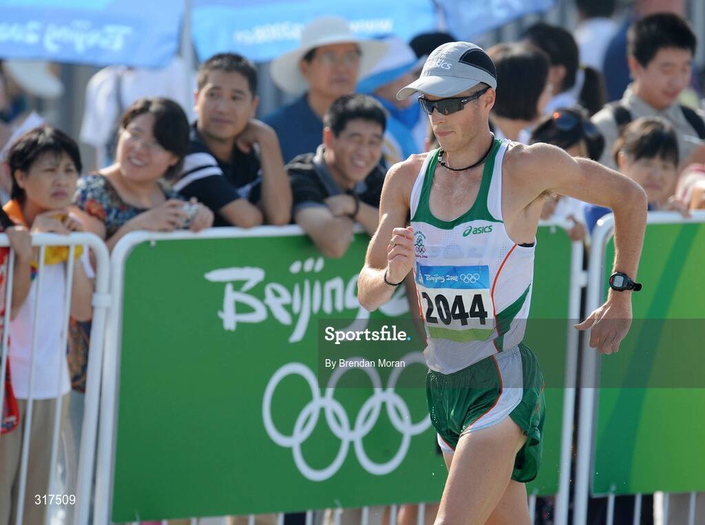 22 August 2008; Colin Griffin, 2044, Ireland, in action during the Men's 50km Walk Final, where he failed to finish after being disqualified. Beijing 2008 - Games of the XXIX Olympiad, National Stadium, Olympic Green, Beijing, China. Picture credit: Brendan Moran / SPORTSFILE