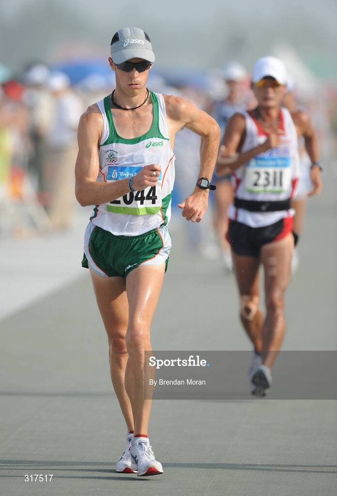 22 August 2008; Colin Griffin, 2044, Ireland, in action during the Men's 50km Walk Final, where he failed to finish after being disqualified. Beijing 2008 - Games of the XXIX Olympiad, National Stadium, Olympic Green, Beijing, China. Picture credit: Brendan Moran / SPORTSFILE