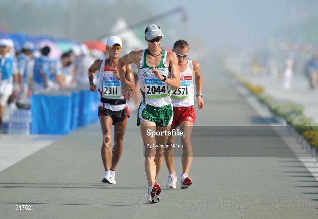 22 August 2008; Colin Griffin, 2044, Ireland, in action during the Men's 50km Walk Final, where he failed to finish after being disqualified. Beijing 2008 - Games of the XXIX Olympiad, National Stadium, Olympic Green, Beijing, China. Picture credit: Brendan Moran / SPORTSFILE
