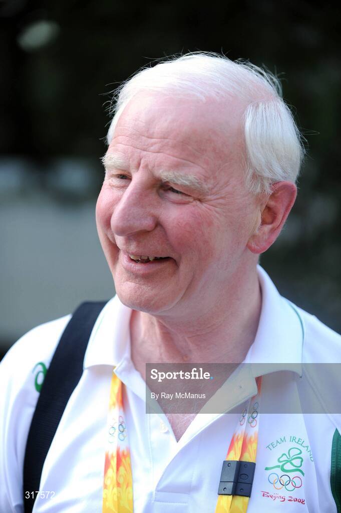 22 August 2008; Patrick Hickey, President of the OCI and President of the EOC speaking to reporters outside the boxing stadium. Beijing 2008 - Games of the XXIX Olympiad, Beijing Workers Gymnasium, Olympic Green, Beijing, China. Picture credit: Ray McManus / SPORTSFILE