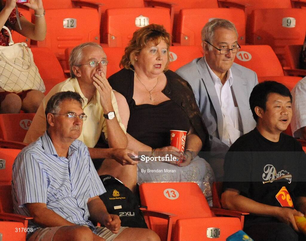 22 August 2008; Chief Executive of the Irish Sports Council John Treacy, 2nd from left, at the boxing. Beijing 2008 - Games of the XXIX Olympiad, Beijing Workers' Gymnasium, Olympic Green, Beijing, China. Picture credit: Brendan Moran / SPORTSFILE