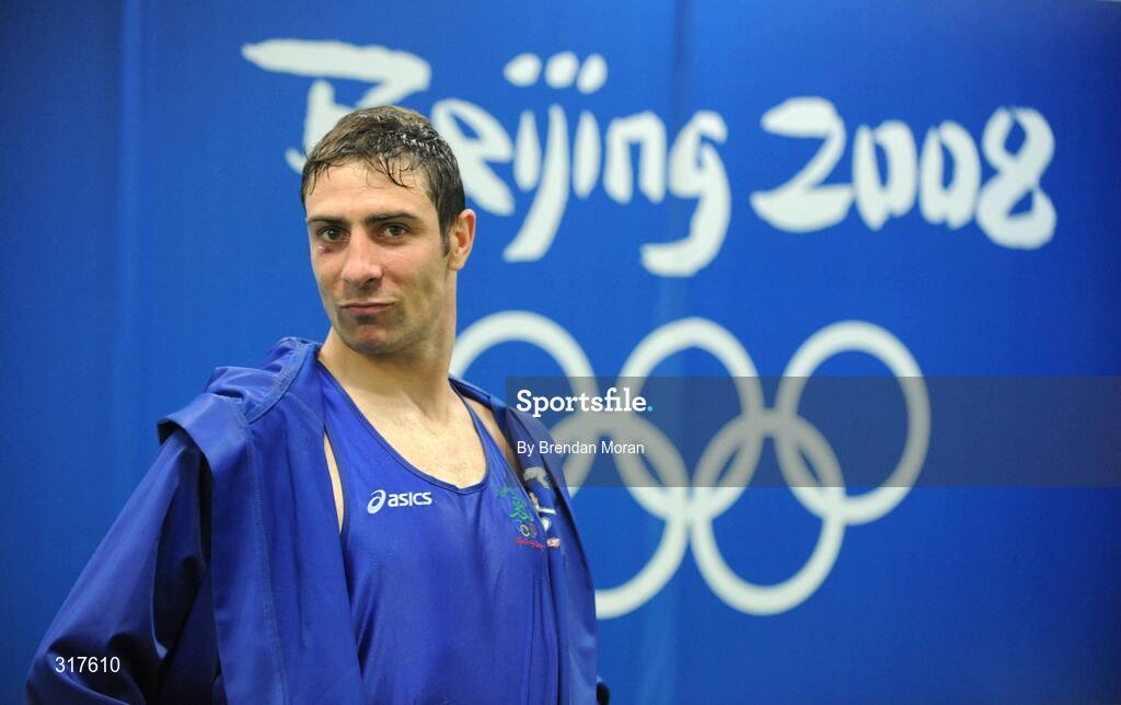 22 August 2008; Kenny Egan, Ireland, after his victory over Tony Jeffries, Great Britain, during their semi-final bout in the Light Heavy weight, 81kg, contest. Beijing 2008 - Games of the XXIX Olympiad, Beijing Workers' Gymnasium, Olympic Green, Beijing, China. Picture credit: Brendan Moran / SPORTSFILE