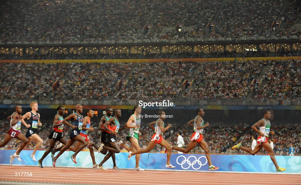 23 August 2008; Alistair Cragg, 11, Ireland, in action during the Men's 5000m Final, which he failed to finish. Beijing 2008 - Games of the XXIX Olympiad, National Stadium, Olympic Green, Beijing, China. Picture credit: Brendan Moran / SPORTSFILE