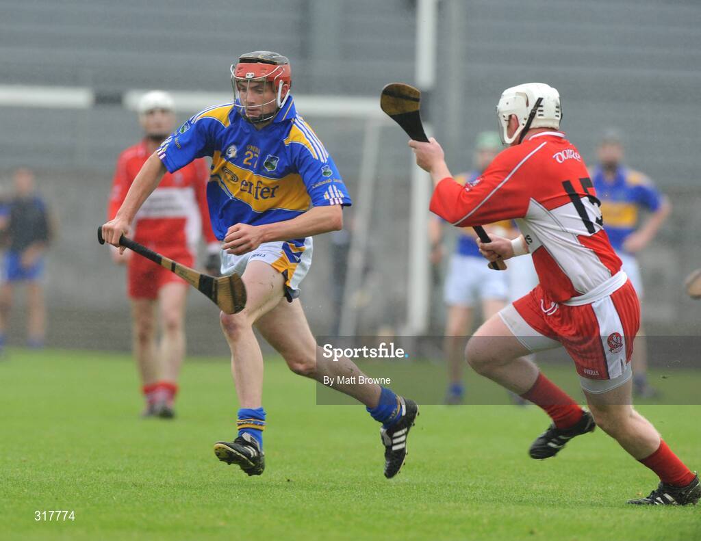 23 August 2008; Timmy Hammersley, Tipperary, in action against Michael Kirkpatrick, Derry. Bord Gais GAA Hurling U21 All-Ireland Championship Semi-Final - Tipperary v Derry, Cusack Park, Mullingar. Picture credit: Matt Browne / SPORTSFILE