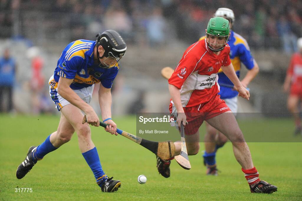 23 August 2008; Thomas McGrath, Tipperary, in action against Stephen Henry, Derry. Bord Gais GAA Hurling U21 All-Ireland Championship Semi-Final - Tipperary v Derry, Cusack Park, Mullingar. Picture credit: Matt Browne / SPORTSFILE