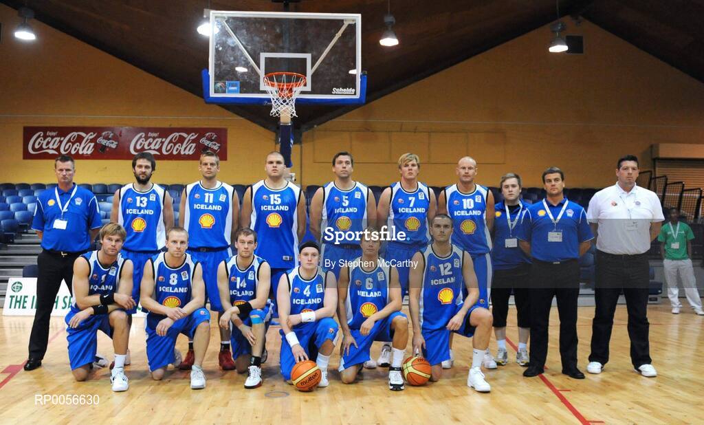 21 August 2008; The Iceland squad and managment. Emerald Hoops Day 1, Poland v Iceland, National Basketball Arena, Tallaght, Co. Dublin. Picture credit: Stephen McCarthy / SPORTSFILE