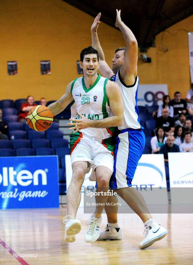 22 August 2008; Damian Matacz, Ireland, in action against Fridrik Olafsson, Iceland. Emerald Hoops Day 2, Ireland v Iceland, National Basketball Arena, Tallaght, Dublin. Picture credit: Stephen McCarthy / SPORTSFILE