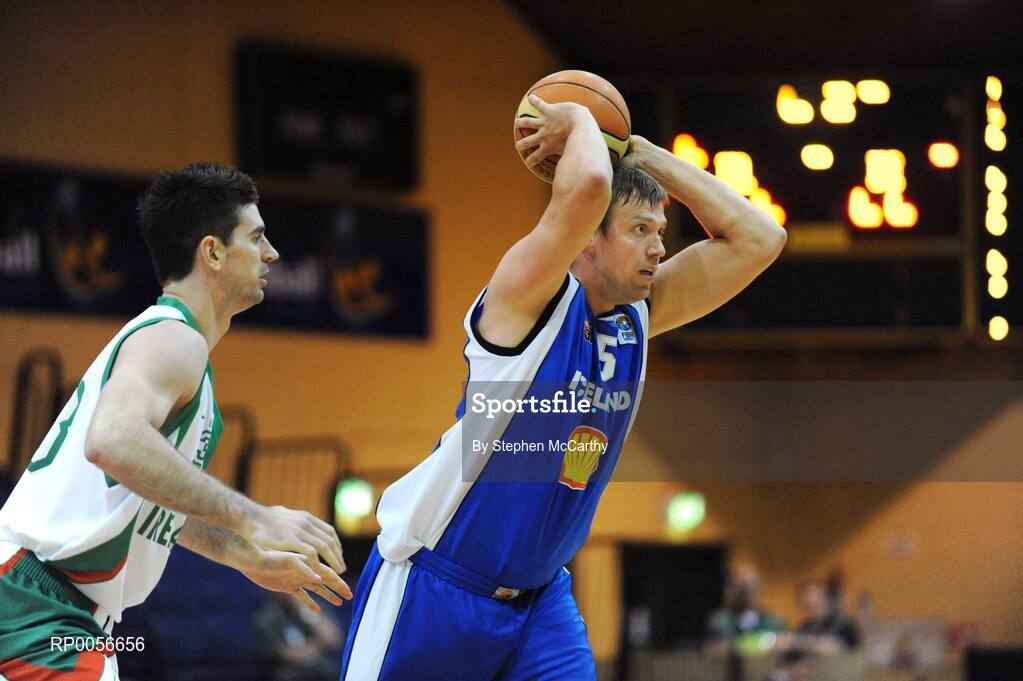 22 August 2008; Fridrik Stefansson, Iceland, in action against Damian Matacz, Ireland. Emerald Hoops Day 2, Ireland v Iceland, National Basketball Arena, Tallaght, Dublin. Picture credit: Stephen McCarthy / SPORTSFILE
