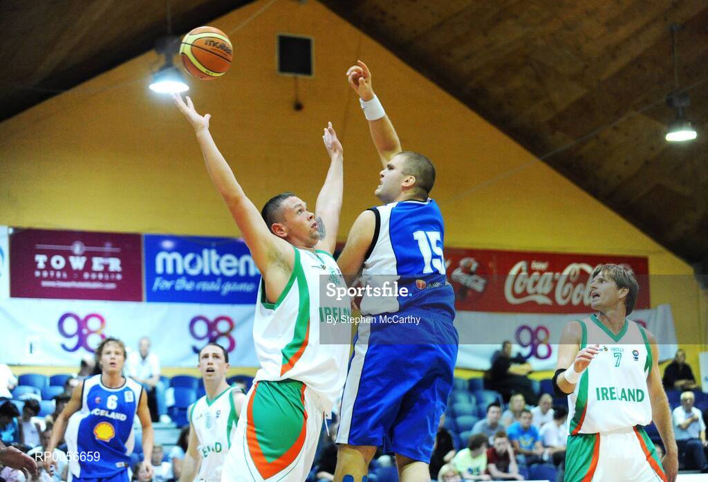 22 August 2008; Sigurour Thorsteinsson, Iceland, in action against Jason Killeen, Ireland. Emerald Hoops Day 2, Ireland v Iceland, National Basketball Arena, Tallaght, Dublin. Picture credit: Stephen McCarthy / SPORTSFILE