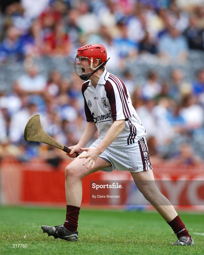17 August 2008; Galway goalkeeper Fergal Flannery celebrates his side's victory at the end of the game. ESB GAA Hurling All-Ireland Minor Championship Semi-Final, Cork v Galway, Croke Park, Dublin. Picture credit: Daire Brennan / SPORTSFILE