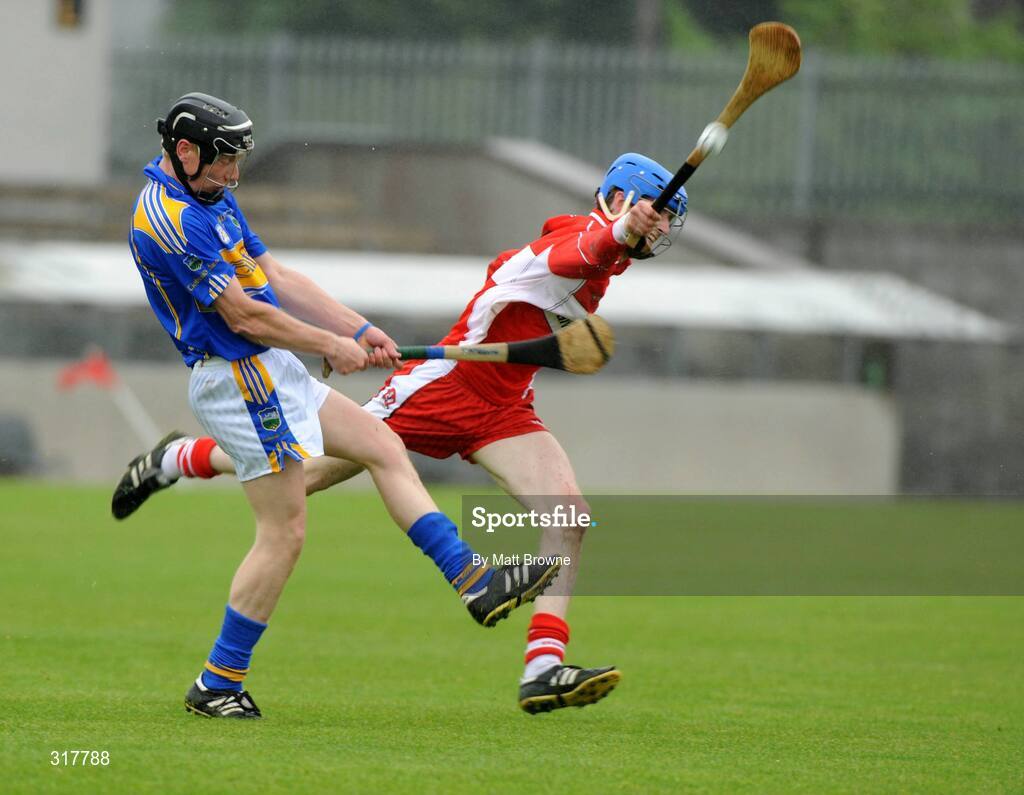 23 August 2008; Thomas McGrath, Tipperary, in action against Niall Holley, Derry. Bord Gais GAA Hurling U21 All-Ireland Championship Semi-Final - Tipperary v Derry, Cusack Park, Mullingar. Picture credit: Matt Browne / SPORTSFILE