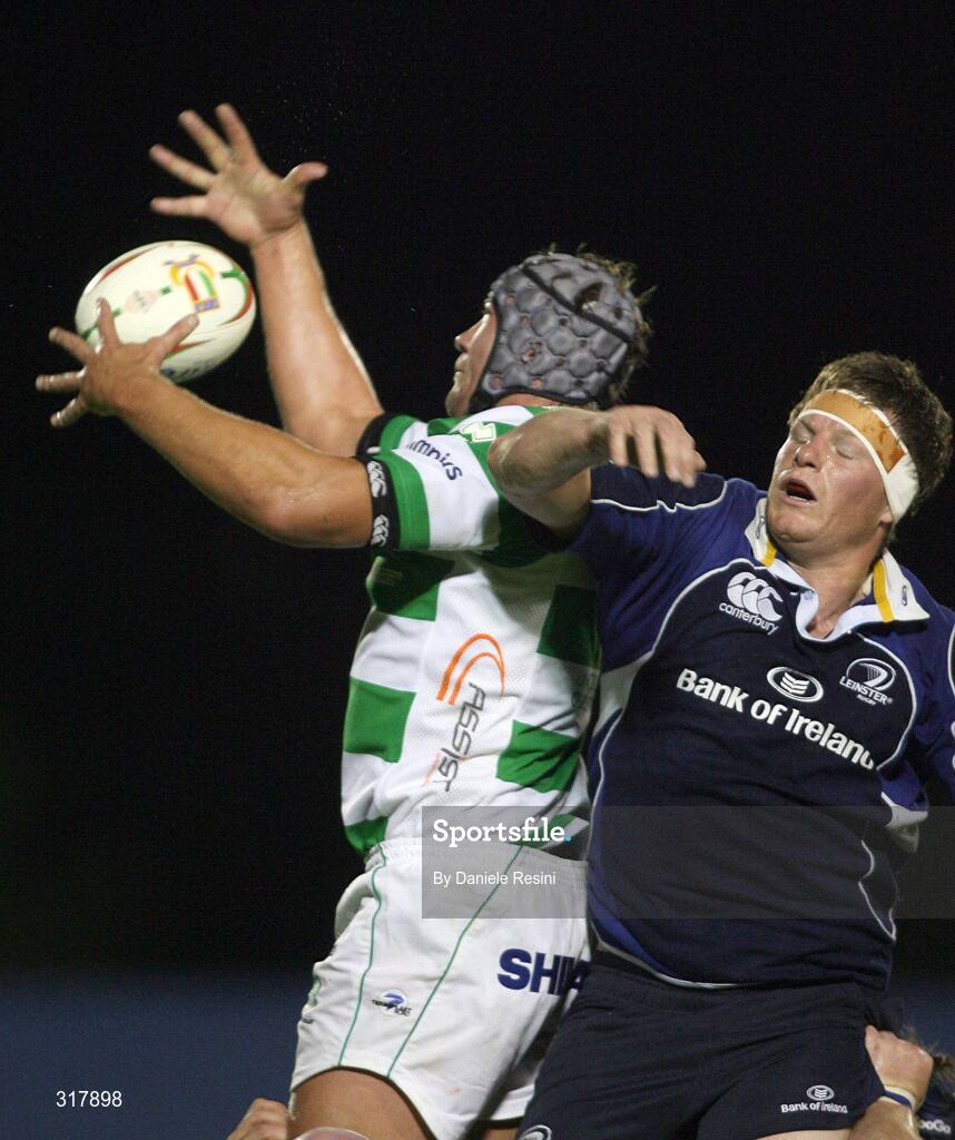 23 August 2008; Cornell Van Zyl, Benetton Treviso, in action against Malcom O'Kelly, Leinster. Pre-season friendly, Benetton Treviso v Leinster, Stadio Communale di Monigo, Treviso, Italy. Picture credit: Daniele Resini / SPORTSFILE