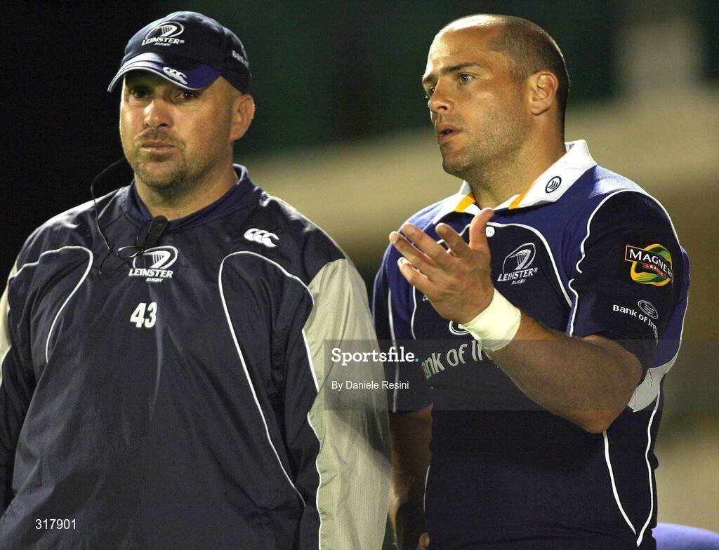 23 August 2008; Felipe Contepomi in conversation with Kurt McQuilkin, Defence coach, Leinster. Pre-season friendly, Benetton Treviso v Leinster, Stadio Communale di Monigo, Treviso, Italy. Picture credit: Daniele Resini / SPORTSFILE
