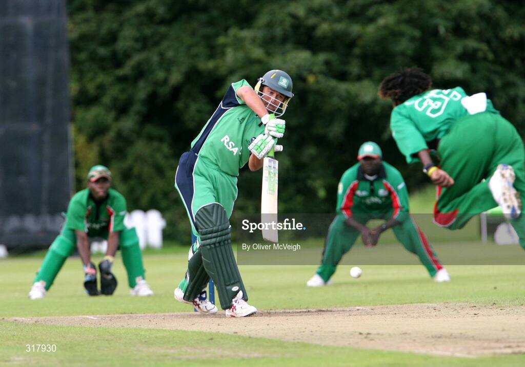 24 August 2008; Andre Botha, Ireland, plays a defensive shot. One Day International, Ireland v Kenya, Stormont, Belfast. Picture credit: Oliver McVeigh / SPORTSFILE