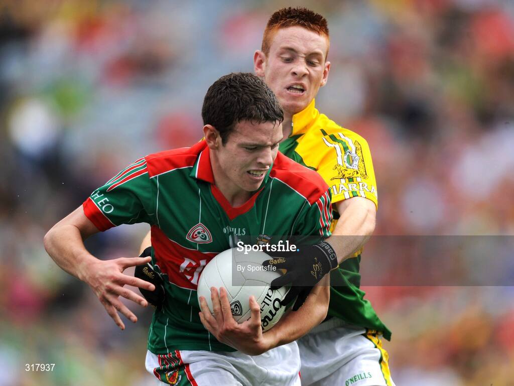24 August 2008; Aodan Walsh, Mayo, in action against Padraig Reidy, Kerry. ESB GAA Football All-Ireland Minor Championship Semi-Final, Kerry v Mayo, Croke Park, Dublin. Photo by Sportsfile